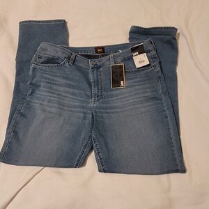 Lee Women's Lined Light Blue Straight Leg Jeans